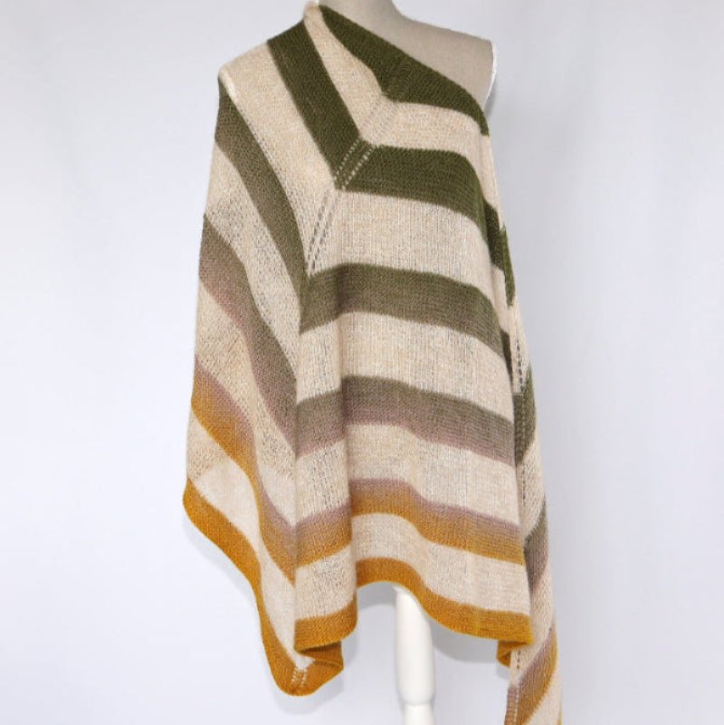 Strickanleitung für ein elegantes Dreieckstuch - Farbverlaufsgarn "Harmonie" und Alpaka Fein - PDF Tutorial - BaryWoll