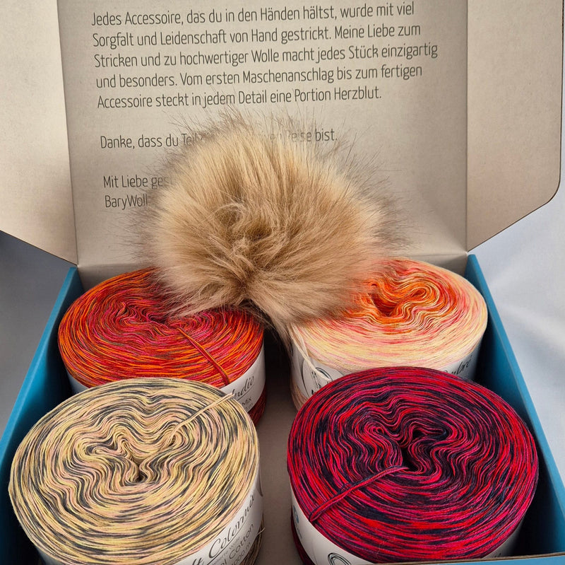 Wollbox 7 – Farbträume in Rot, Orange und Beige - BaryWoll