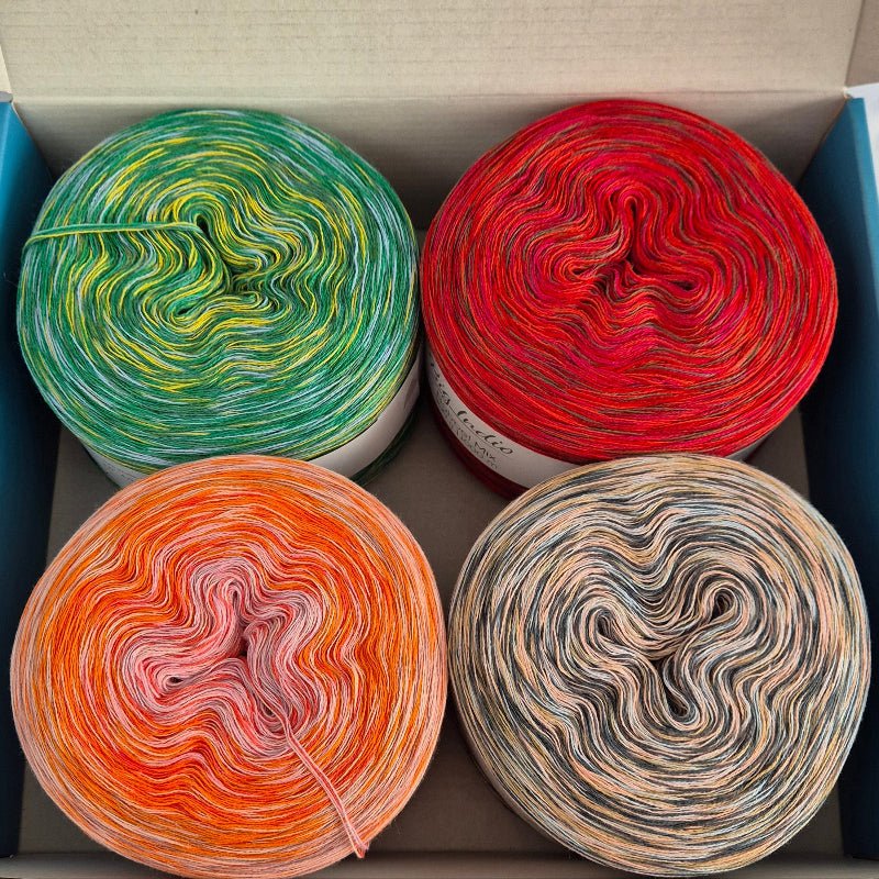 Wollbox 50 – Hochwertige Farbverlaufsgarne für Strick - und Häkelprojekte - BaryWoll