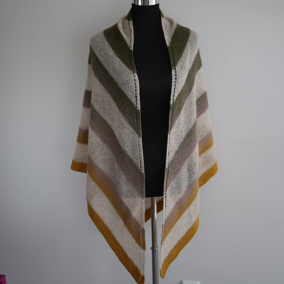 Strickanleitung für ein elegantes Dreieckstuch - Farbverlaufsgarn "Harmonie" und Alpaka Fein - PDF Tutorial - BaryWoll