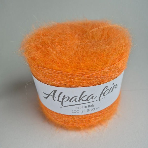 Alpaka Fein von BaryWoll - Farbe 11 Orange - 100g - BaryWoll
